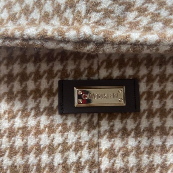 CALVIN KLEIN, Women's Petite Asymmetrical Belted Wrap Coat - Picture 9 of 9